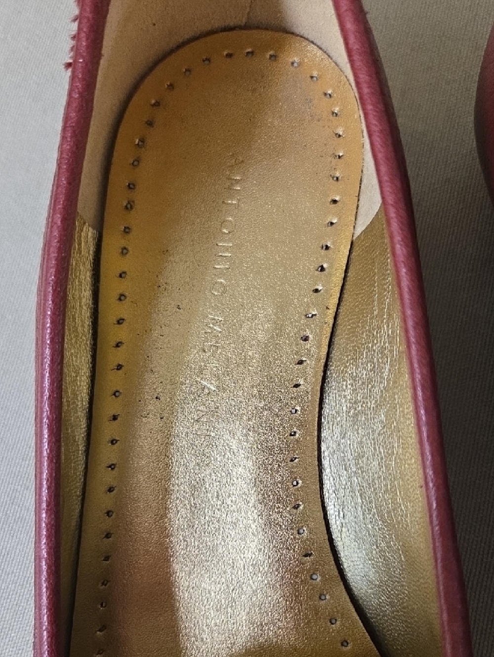 Antonio Melani Dark Red Leather Buckle Loafers Size 7.5 M Flats - Picture 2 of 6
